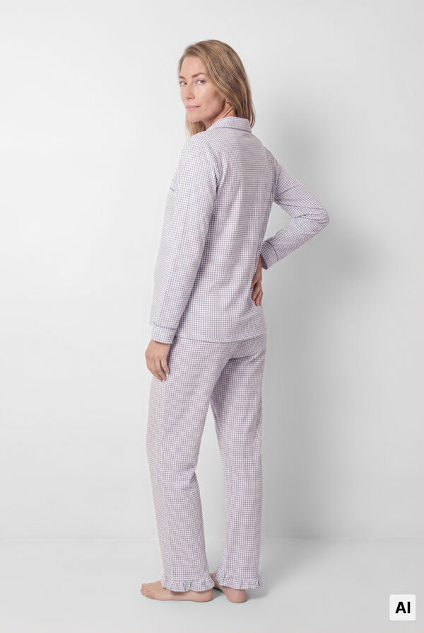 Women'secret Pijama camisera maternity estampado vichy azul