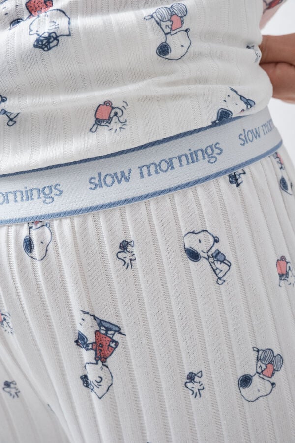 Women'secret Pijama larga blanca Snoopy blanco