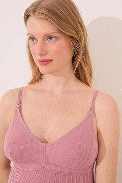 Womensecret Camisón corto "premamá" en pointelle rosa rosa