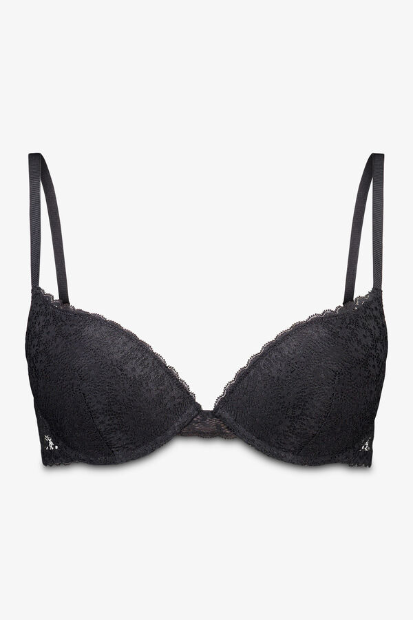 Women'secret GORGEOUS brasier push-up de encaje de flores negro negro