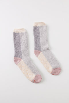 Womensecret Calcetines pelo gris y rosa gris