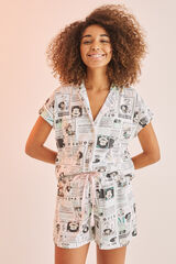 Womensecret Pijama corta camisera algodón estampado Mafalda estampado