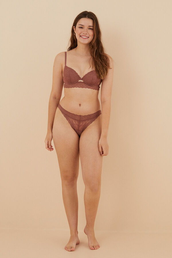 Womensecret BEAUTIFUL brasier encaje café coral