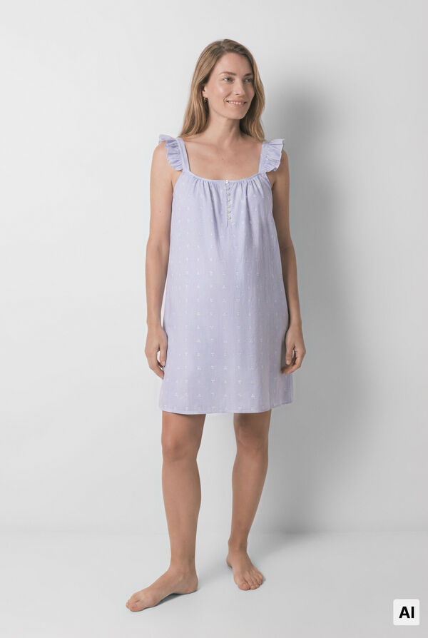 Women'secret Camis&oacute;n maternity de tirantes con volante de algod&oacute;n azul azul