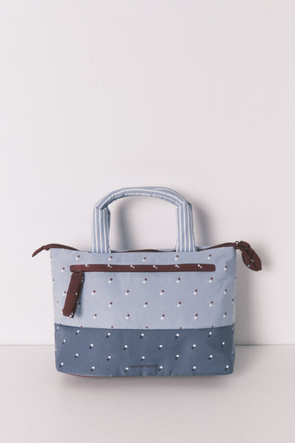 Women'secret Neceser grande estampado p&aacute;jaros azul estampado