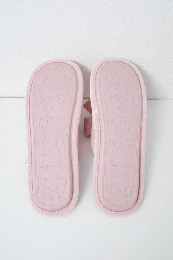 Women'secret Pantunflas lazo terciopelo rosa rosa