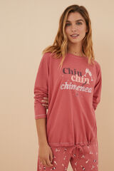 Womensecret Pijama 100% algodón La Vecina Rubia Chin Chin rosa