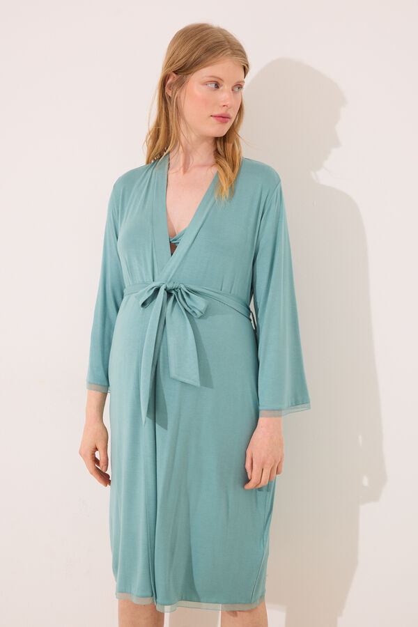 Womensecret Bata premamá verde agua verde