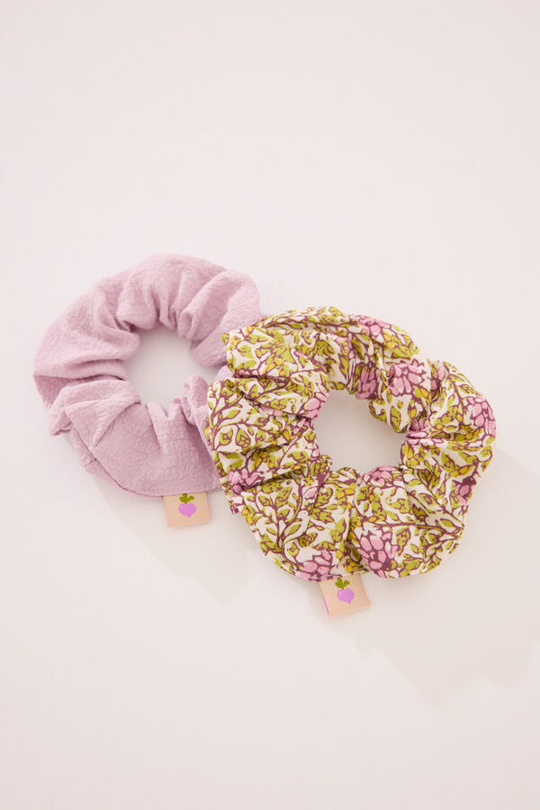Womensecret Pack de 2 gomas para el pelo con estampado de flores y rosas estampado