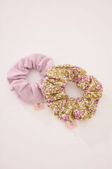 Womensecret Pack de 2 gomas para el pelo con estampado de flores y rosas estampado