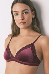 Women'secret Brasier triangular de terciopelo terciopelo NATURAL púrpura