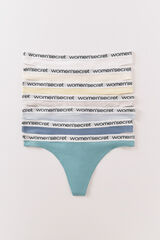 Women'secret Pack de 7 tangas de algodón con logo blanco blanco