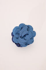 Womensecret Pinza para el pelo en forma de flor de denim azul azul