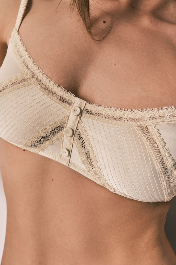 Women'secret Brasier NATURAL triangular sat&eacute;n amarillo amarillo