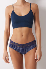 Womensecret Braga clásica hipster algodón azul estampado