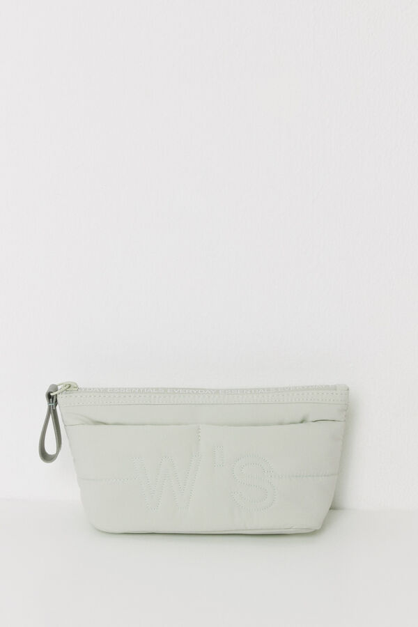 Womensecret Neceser pequeño acolchado verde gris