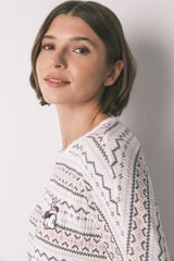 Women'secret Pijama larga tejido cálido suave cenfas Mickey blanco