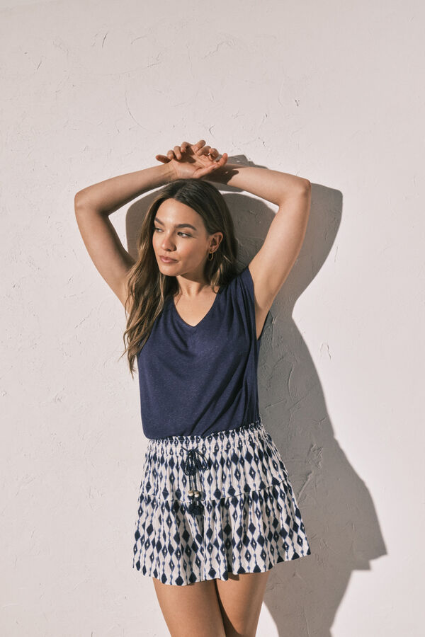 Women'secret Playera sin mangas azul azul
