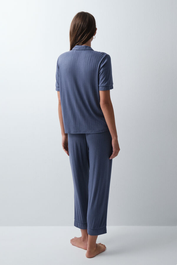 Women'secret Pijama camisera capri azul azul