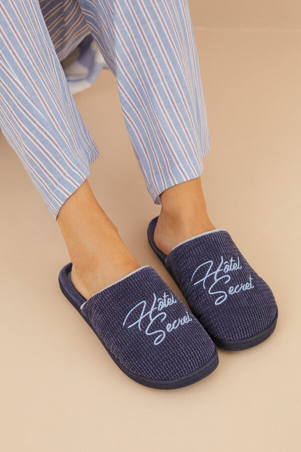 Womensecret Pantuflas ducha azul kaki