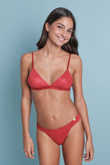 HI&BYE Tanga de microfibra roja brillante rojo