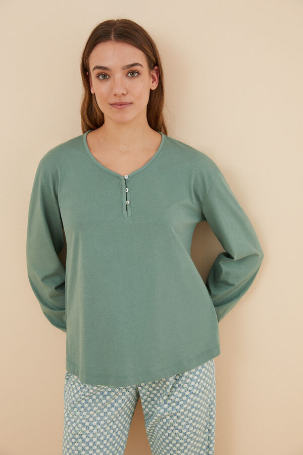 Womensecret Pijama 100% algodón verde verde