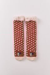 Women'secret Calcetines largos de tricot rojo Mafalda rojo