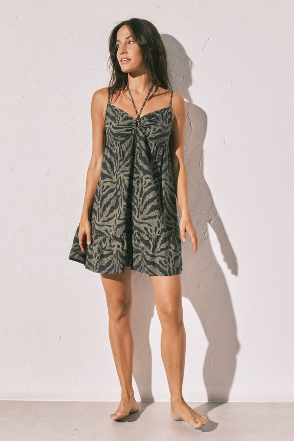 Women'secret Vestido corto con estampado animal estampado