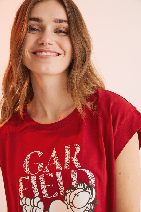 Womensecret Pijama corta 100% algodón Garfield rojo rojo