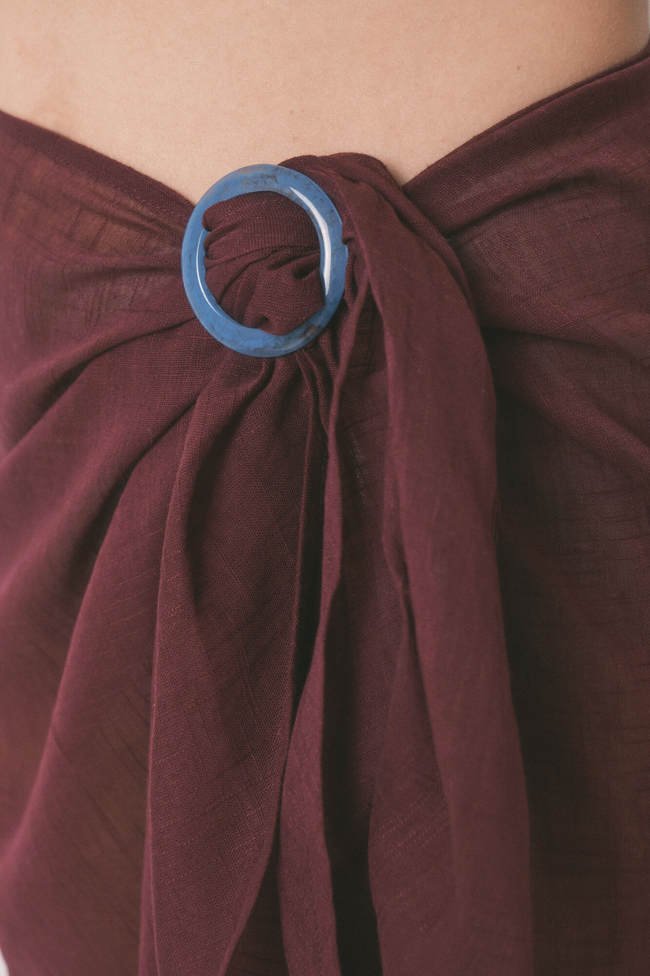 Women'secret Falda pareo color granate 100 % pareo