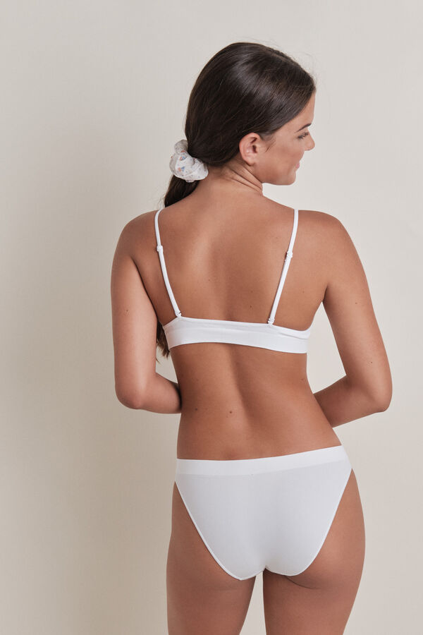 Womensecret Panty blanca clásica sin costuras blanco
