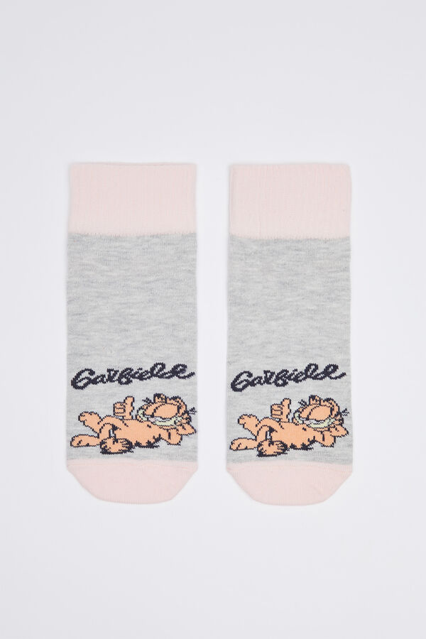 Womensecret Calcetines cortos algodón Garfield gris