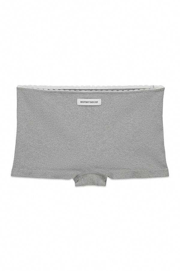 Women'secret Panty boxer sin costuras de canal&eacute; gris gris