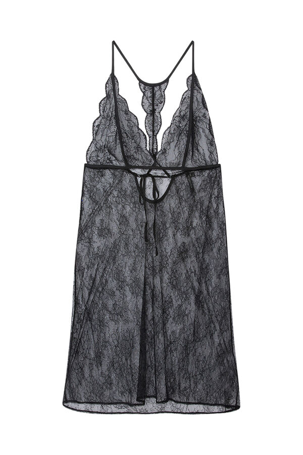 Womensecret Camisón corto encaje negro negro