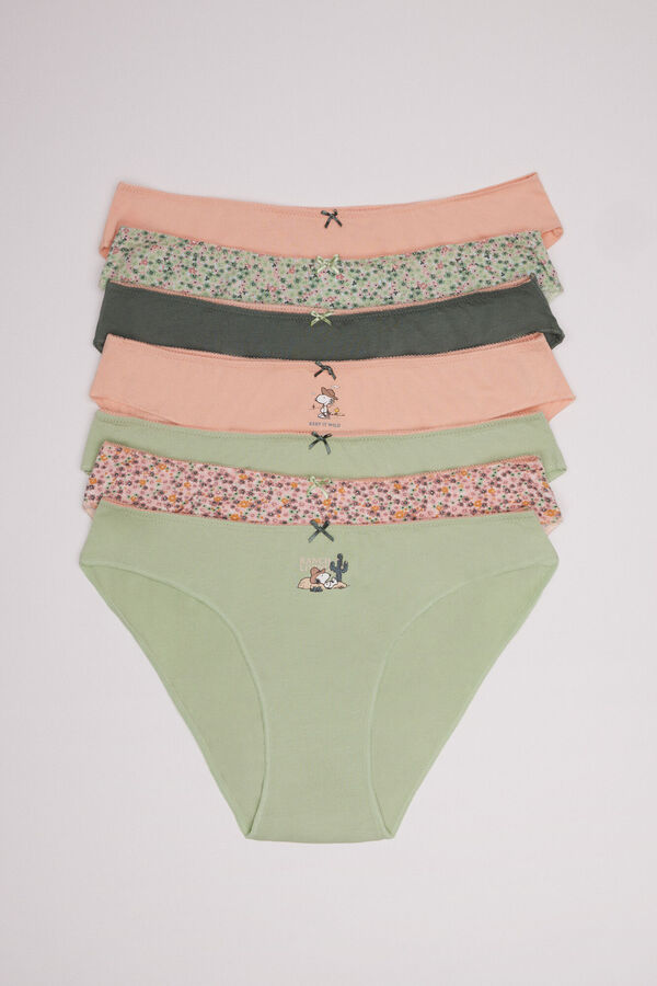 Womensecret Pack 7 panties algodón Snoopy estampado