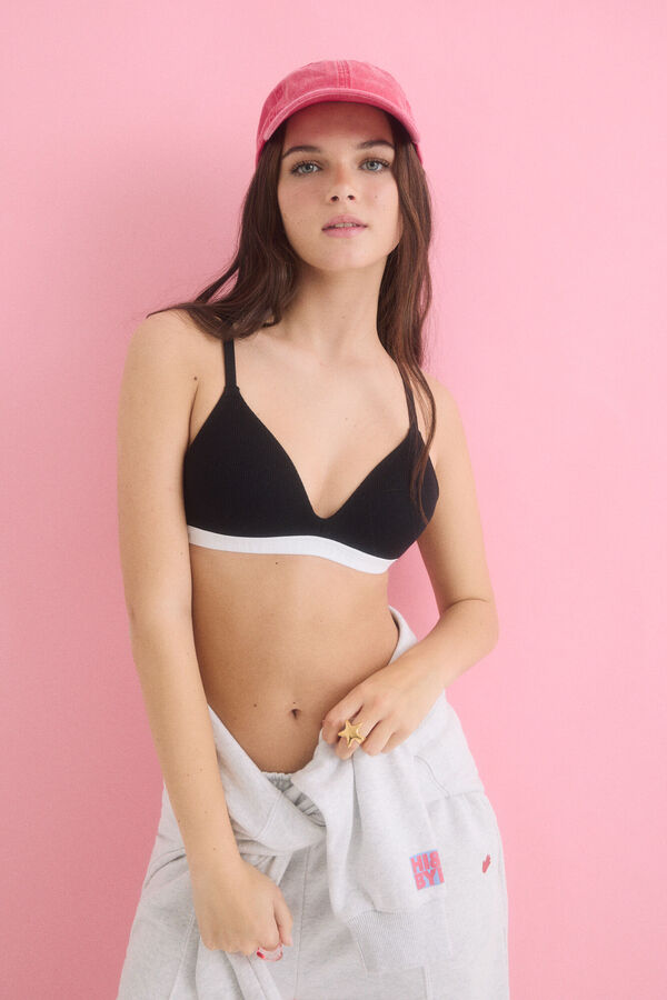 Womensecret Sujetador triangular relleno fijo negro negro