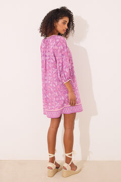 Womensecret Playera de dormir de viscosa con estampado floral boho estampado