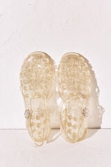 Women'secret Sandalias cangrejeras jelly dorado kaki