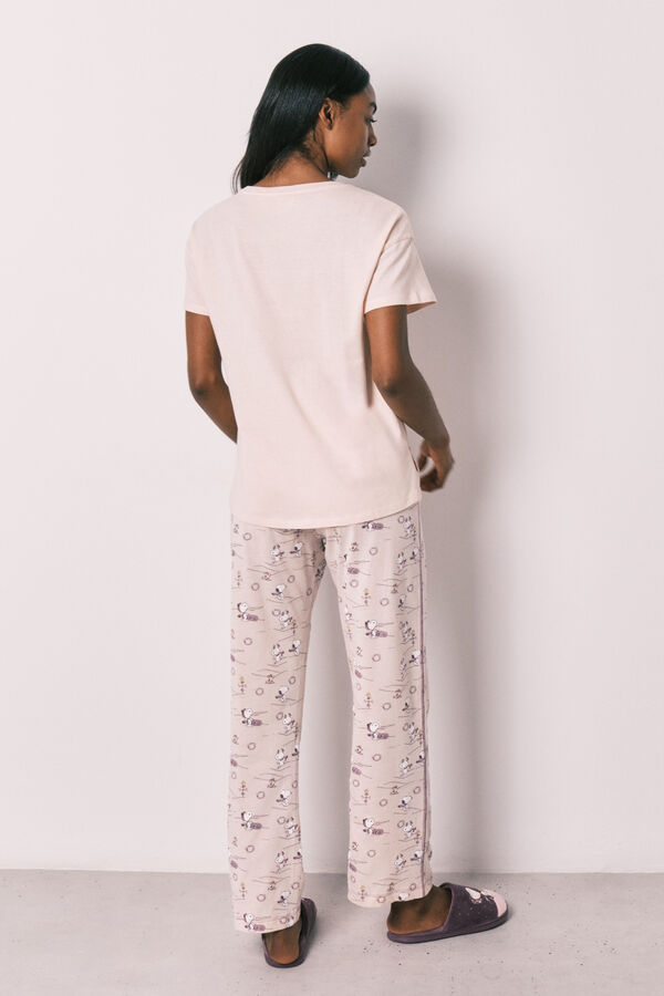 Women'secret Pijama larga manga corta de algod&oacute;n Snoopy naranja