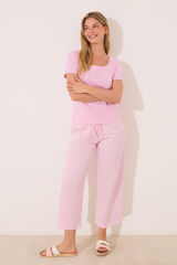 Womensecret Pijama capri de algodón rosa rosa