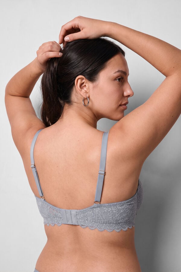 Women'secret Brasier balconette con relleno de encaje azul BEAUTIFUL azul