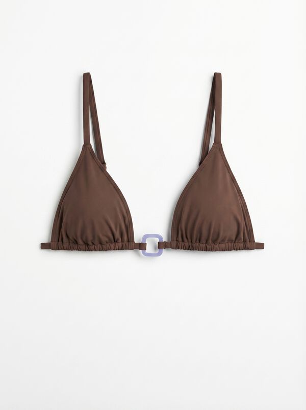 Women'secret Top de bikini triangular cortina marr&oacute;n caf&eacute;