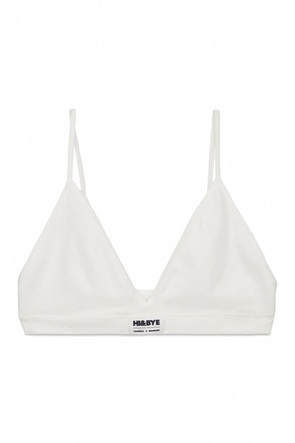 HI&BYE Brasier triangular sin costuras blanco marfil