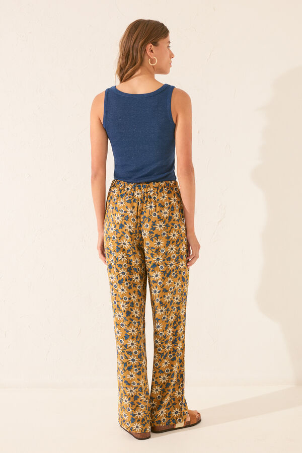 Womensecret Pantalón largo con estampado floral estampado