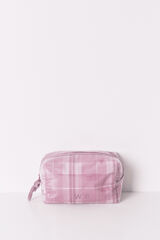 Womensecret Neceser con estampado de cuadros rosa mediano rosa