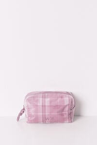 Womensecret Neceser con estampado de cuadros rosa mediano rosa