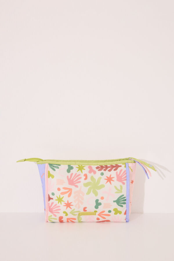 Womensecret Neceser mediano con hojas multicolor estampado