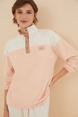 Womensecret Pijama larga de borreguito y suave tela polar naranja