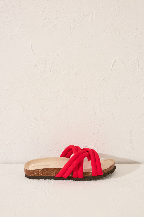 Womensecret Bio- sandalia con tirantes de neopreno coral naranja
