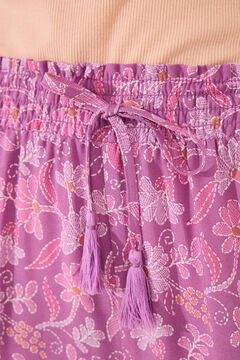 Womensecret Pantalón largo de viscosa con estampado floral boho estampado